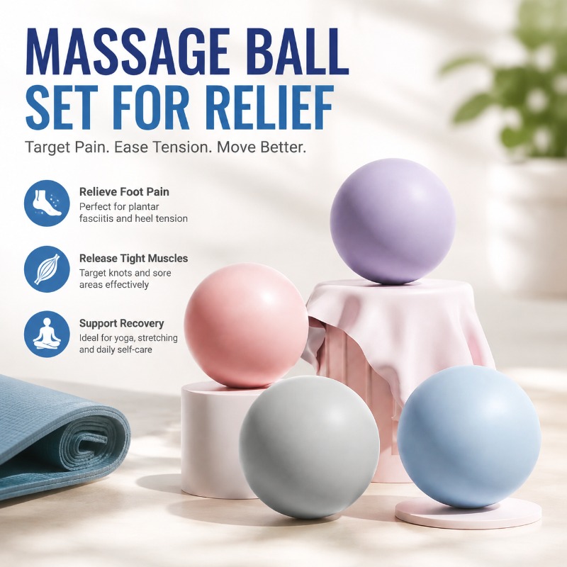 Yoga Fitness Ball - シリコーンフィットネス筋膜ボールソリッドマッサージ球足底筋肉緩和用ピラティスヨガトレーニング機器ポータブルボディ