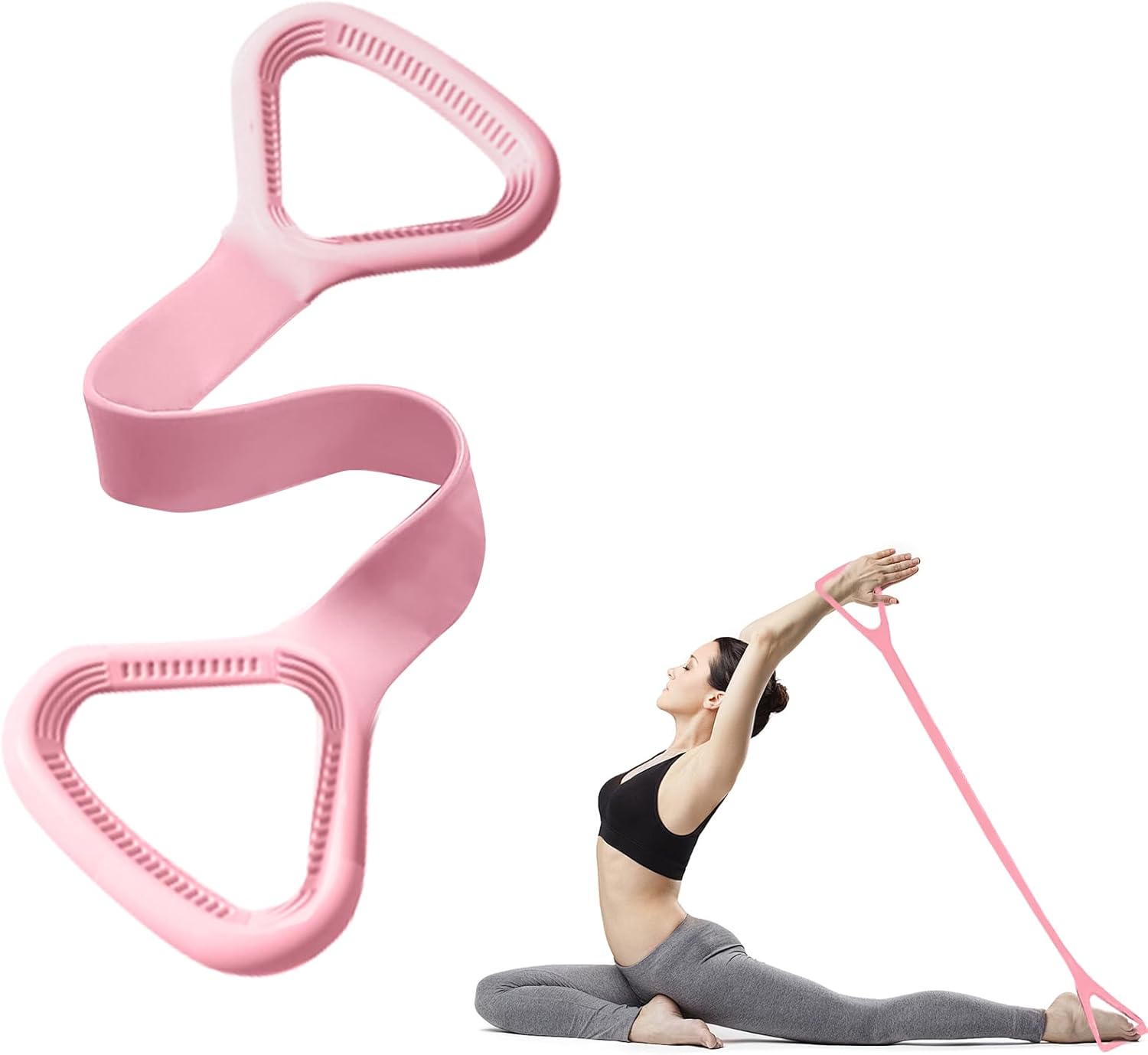 Figure 8 Resistance Band - レジスタンスバンド、ハンドル付きフィギュア8フィットネスレジスタンスバンド、ワークアウト用アームバンド