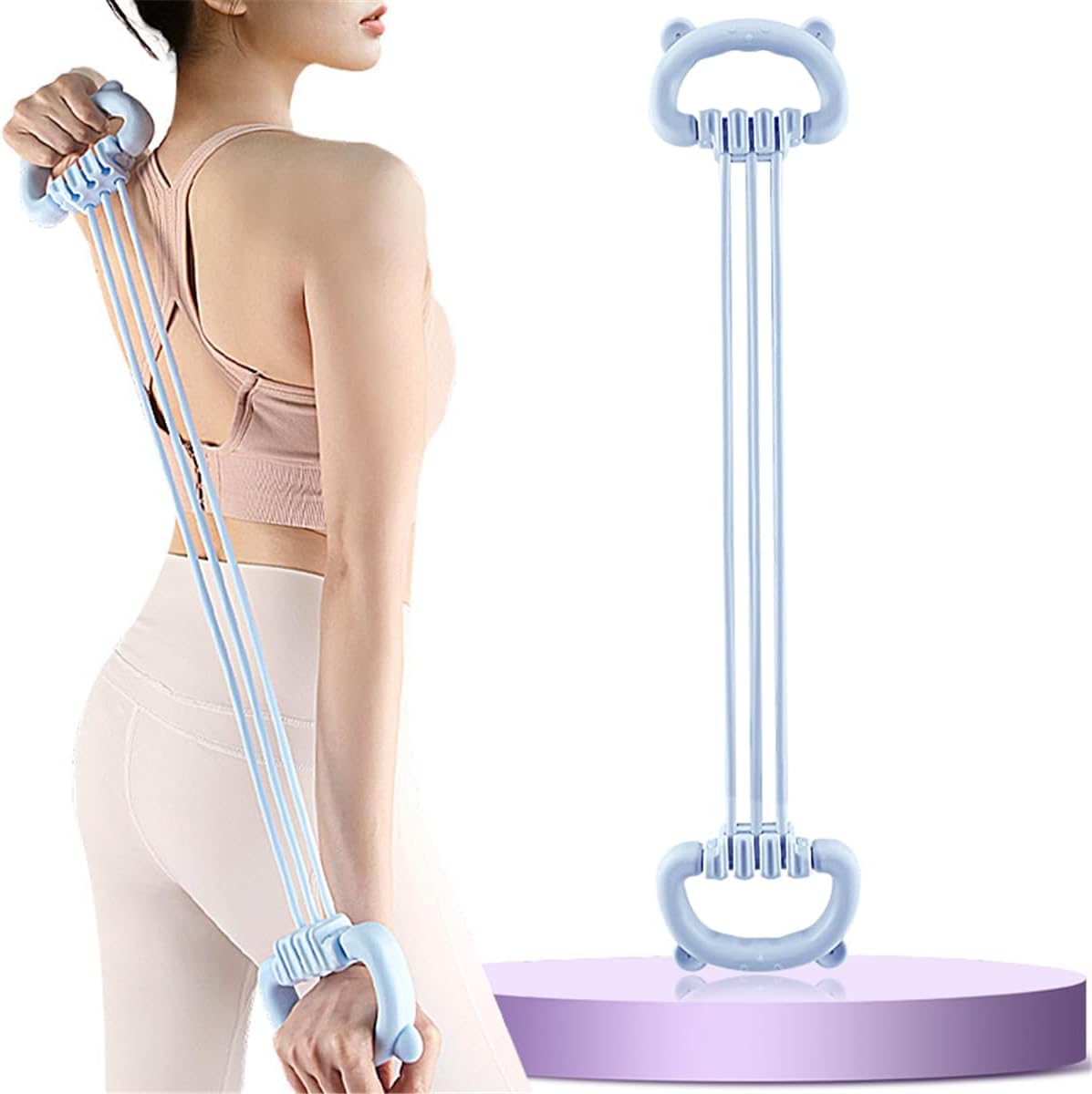 Figure 8 Resistance Band - フィギュア8型レジスタンスバンド（女性・男性用、15-90ポンド）、ハンドル付き6本の弾性エクササイズバンド（腕、背中、肩、胸のトレーニング、全身筋力トレーニング、ボディトーニング、ストレッチ、ヨガ、ピラティス、ホームジムフィットネス用）