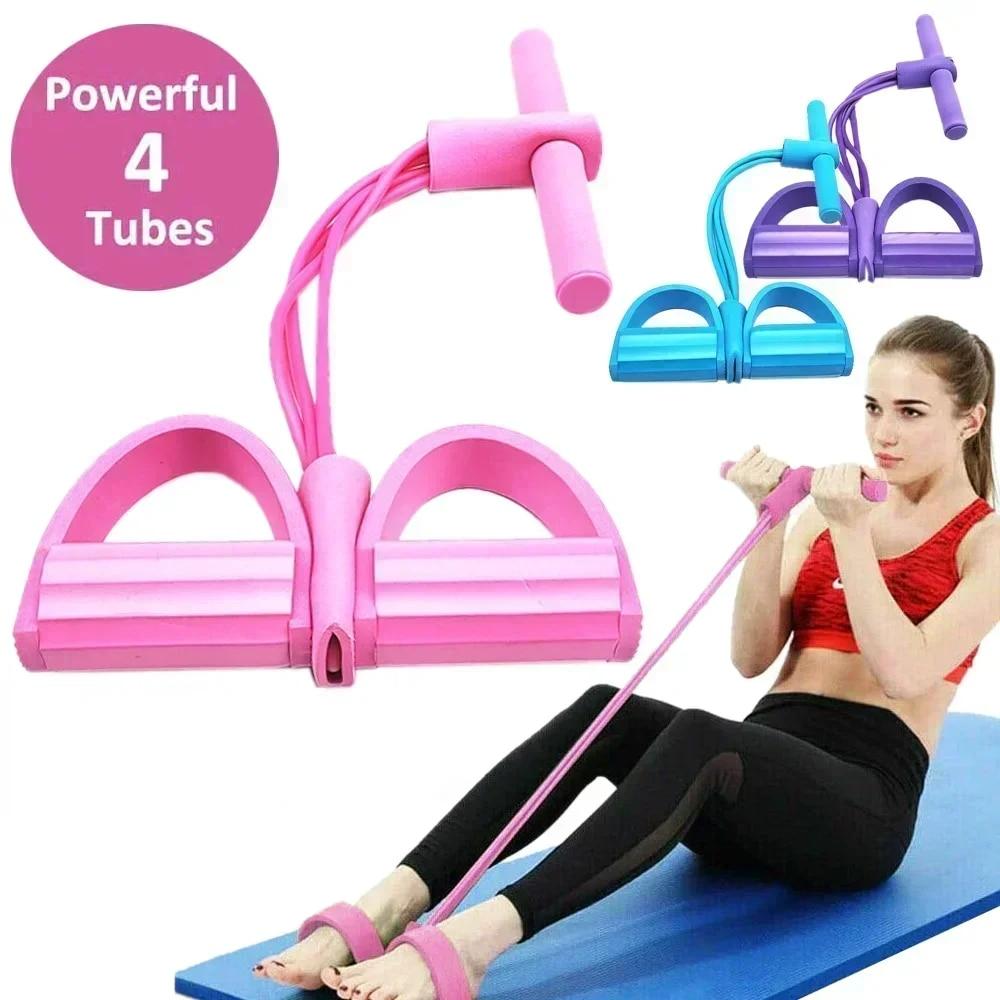 Yoga Fitness Stretching Strap - 4/6 レベルの抵抗バンド エラスティックバンド 滑り止めハンドル付き ホームフィットネス 腹筋トレーニング