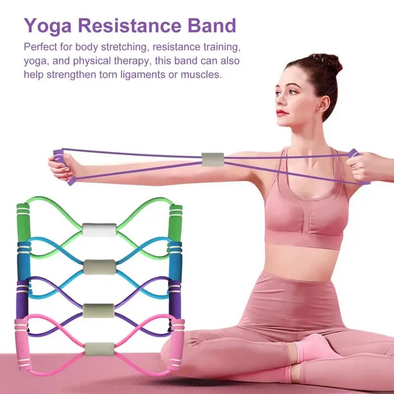 フィットネス抵抗バンド ハンドル付き ポータブル 男女兼用  - Figure 8 Resistance Band のレビューと価格
