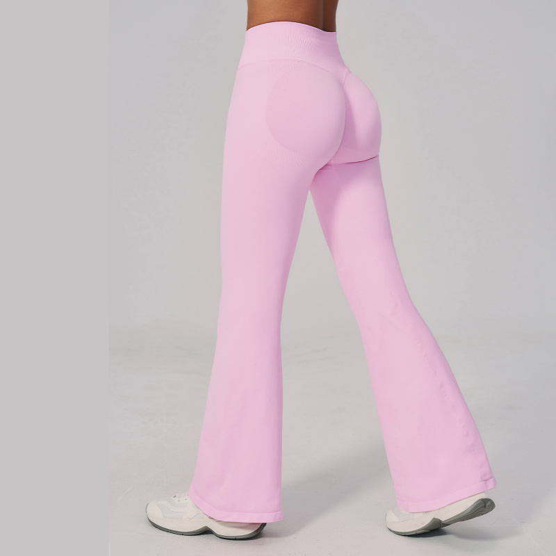 ヨガパンツハイウエストワイドレッグ女性ジム服女性フレアレギン - Yoga Fitness Pants のレビューと価格