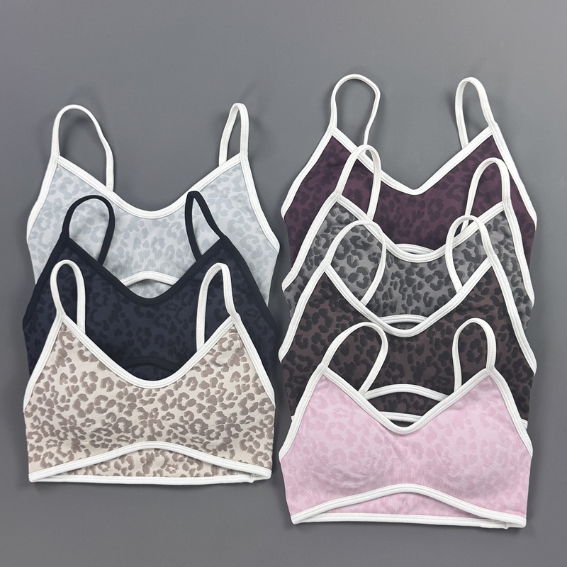 スポーツブラ女性ヒョウ柄薄型調節可能なストラップブラジャーリ - Yoga Fitness Stretching Strap のレビューと価格