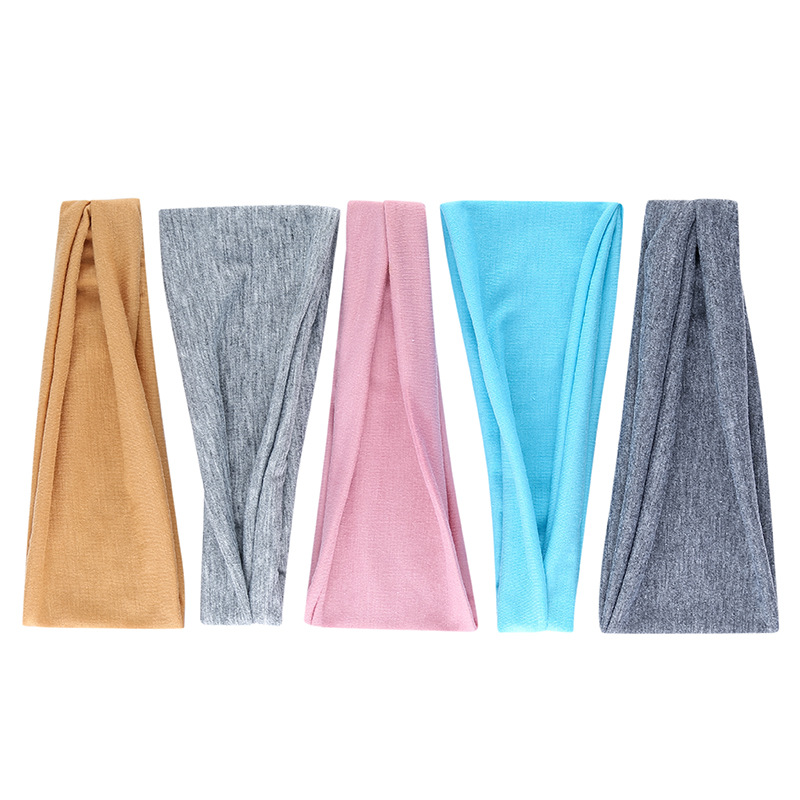 ソリッドカラースポーツヨガヘッドバンド吸汗バンドランニングフ - Yoga Fitness Stretching Strap のレビューと価格