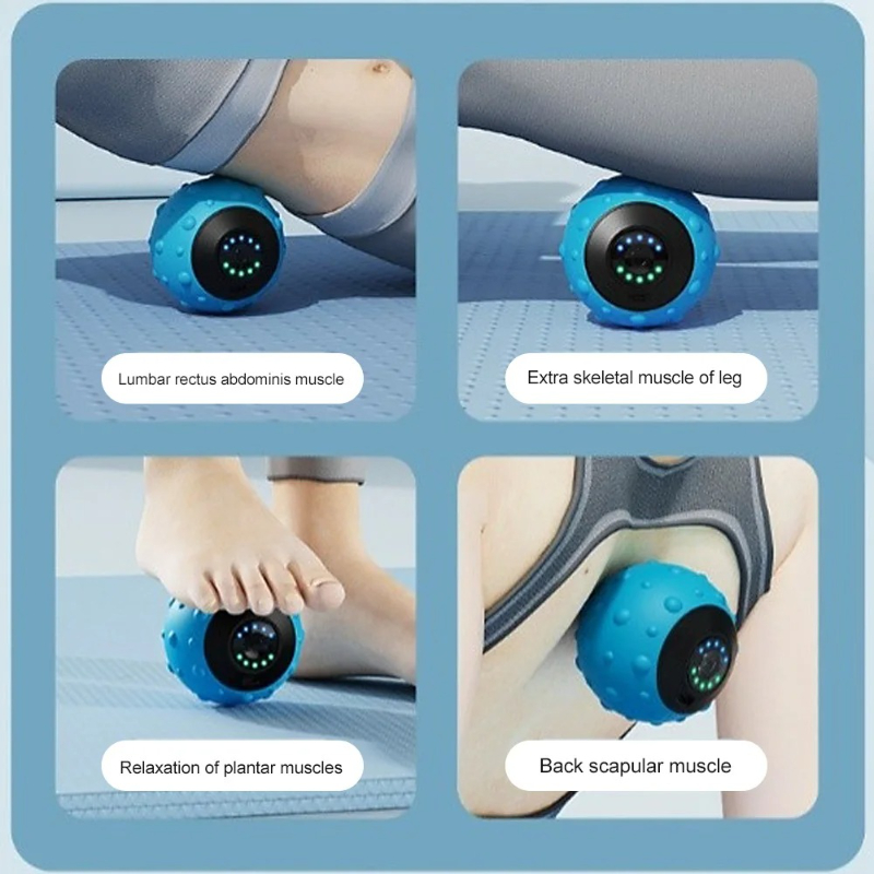粒子テクスチャ電気振動マッサージボール、肩、首、背中、足裏、 - Yoga Fitness Ball のレビューと価格