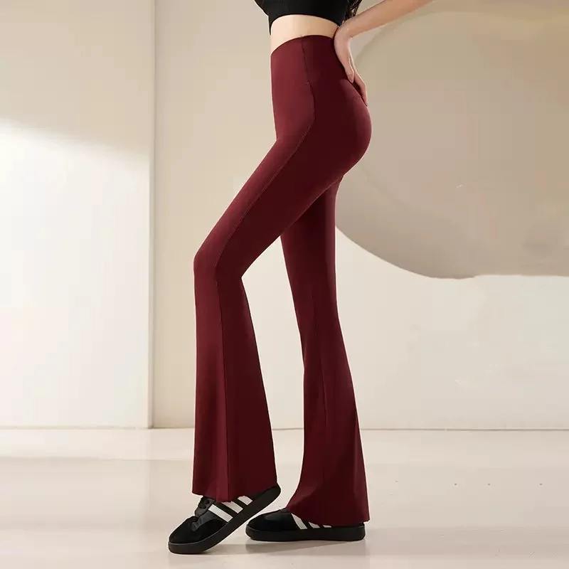 伸縮性のあるシャークスキンフィットネスヨガパンツ ハイウエス - Yoga Fitness Pants のレビューと価格