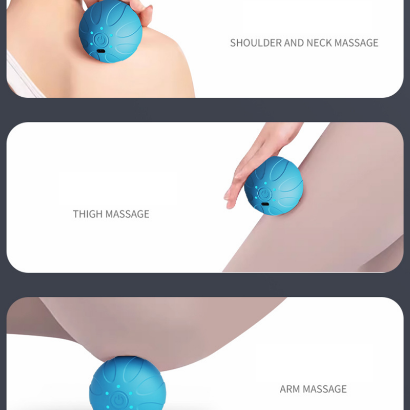 新しい振動マッサージボール、ハンドヘルドディープティシューマ - Yoga Fitness Ball のレビューと価格
