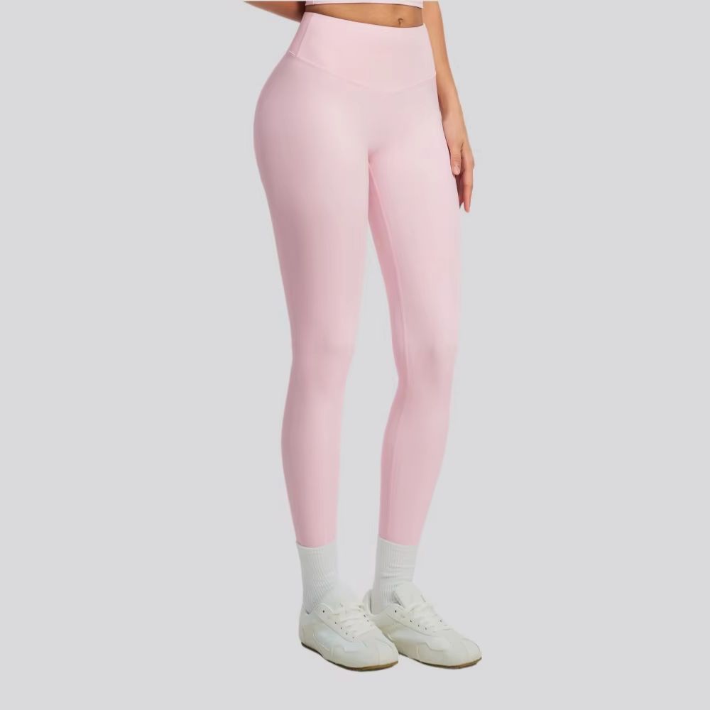 無地ヨガパンツ レディース ハイウエスト ジム フィットネス - Yoga Fitness Pants のレビューと価格