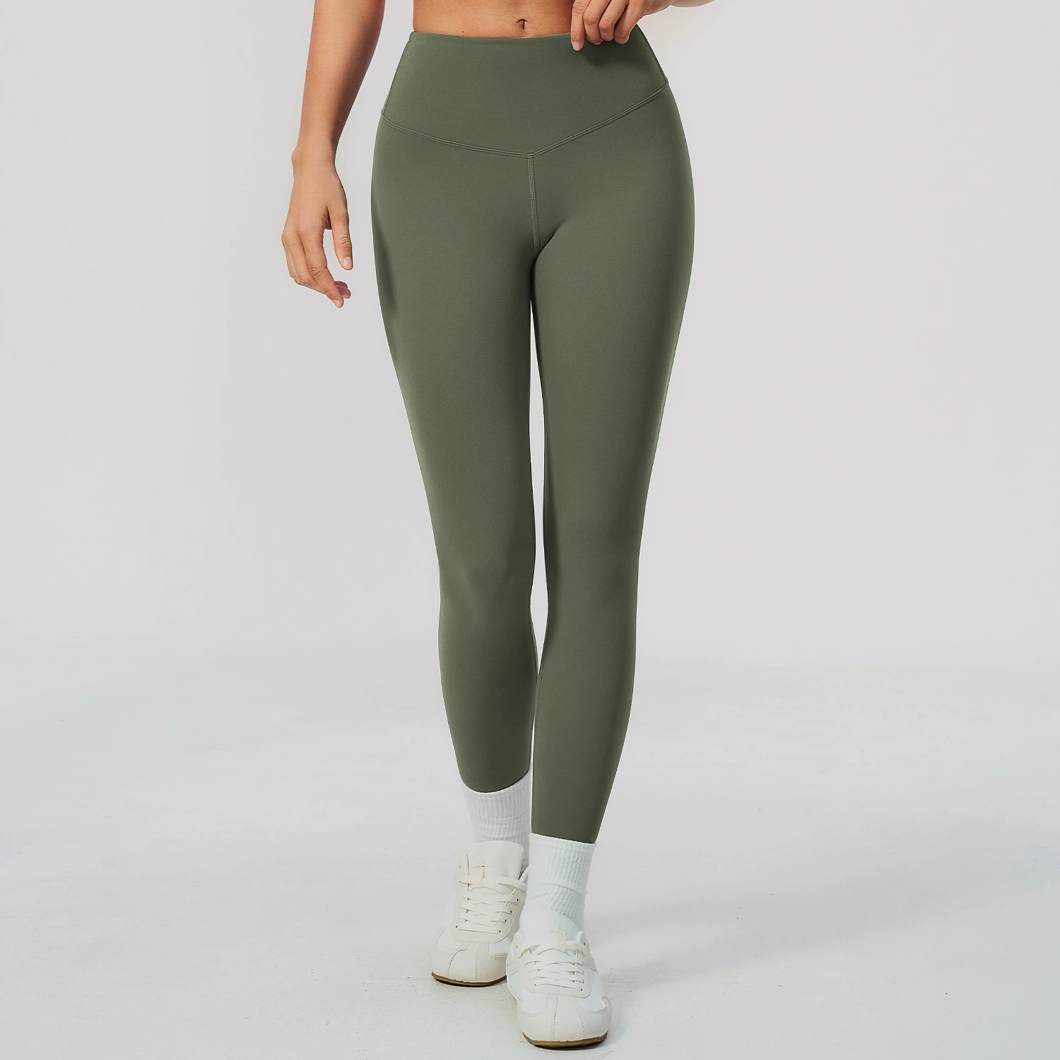 無地ヨガパンツ レディース ハイウエスト ジム フィットネス - Yoga Fitness Pants のレビューと価格