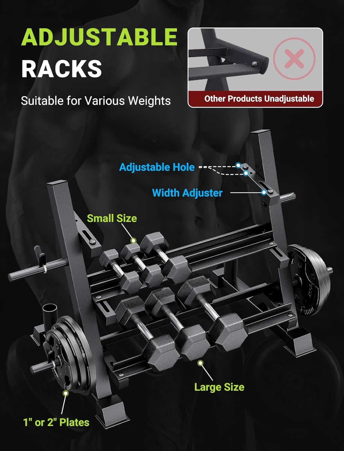 ホームジム用、頑丈な素材、ブラウンカラー、耐荷重1100ポン - Adjustable Dumbbells のレビューと価格