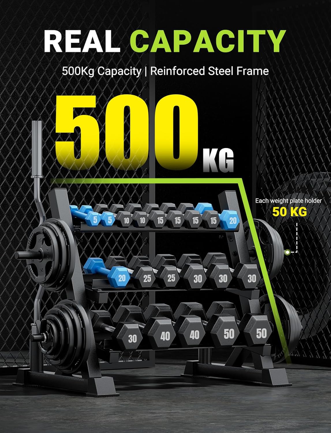 ホームジム用、頑丈な素材、ブラウンカラー、耐荷重1100ポン - Adjustable Dumbbells のレビューと価格