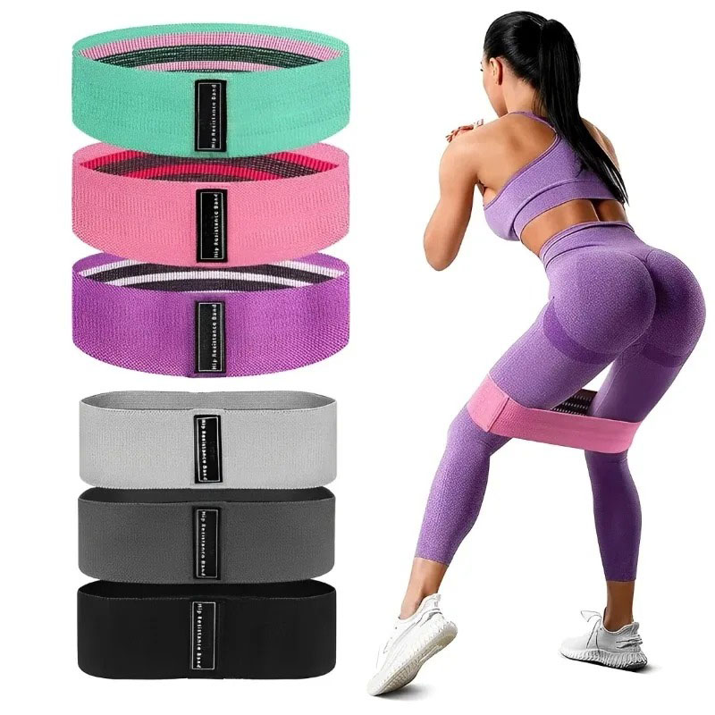 3 個のファブリックレジスタンスヒップブーティバンド臀部太も - Yoga Fitness Stretching Strap のレビューと価格