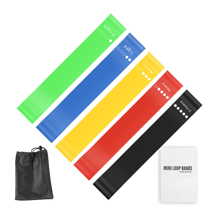 5本セット TPEレジスタンスバンドセット 収納バッグ＆マニ - Yoga Fitness Stretching Strap のレビューと価格
