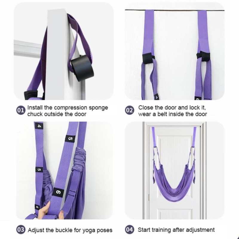 調節可能なエアリアルヨガハンモックセット ピラティス 反重力 - Yoga Fitness Stretching Strap のレビューと価格