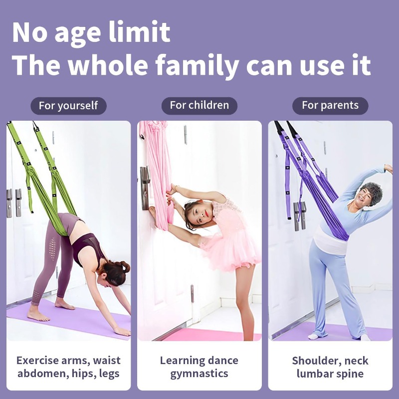 調節可能なエアリアルヨガハンモックセット ピラティス 反重力 - Yoga Fitness Stretching Strap のレビューと価格