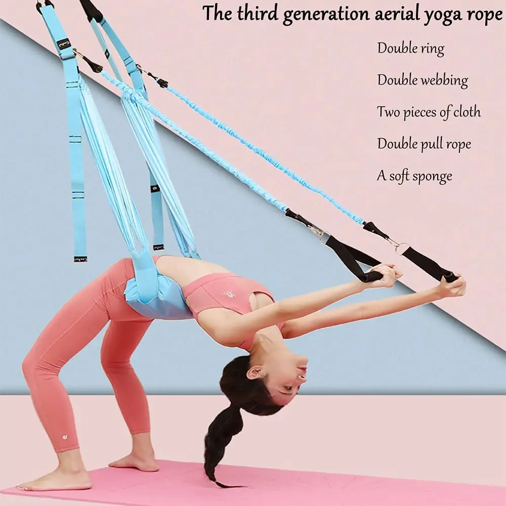 空中ヨガ弾性ストラップ,調整可能な弾性ドアフック,ヨガベルト - Yoga Fitness Stretching Strap のレビューと価格