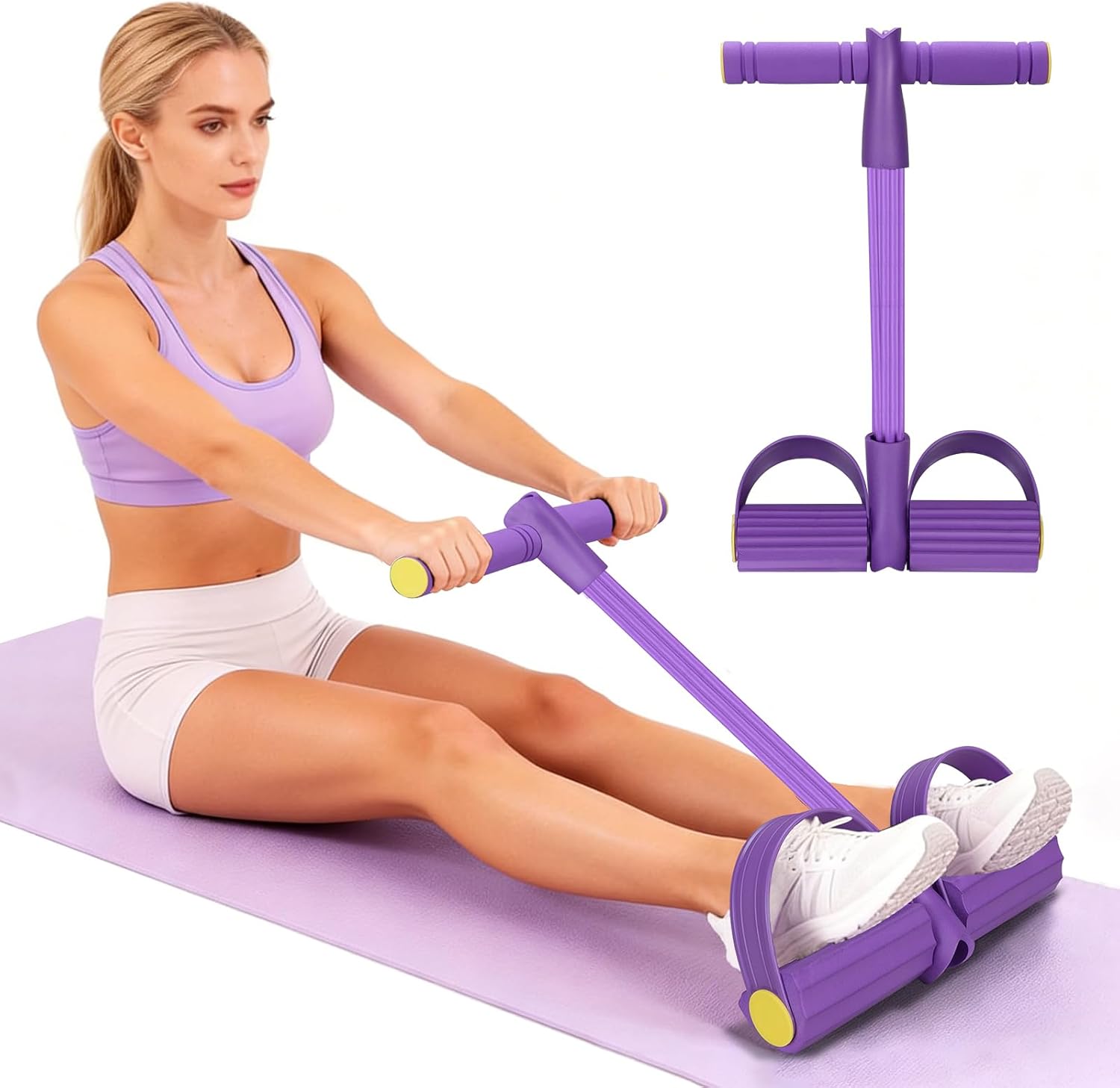 4 チューブ抵抗バンド多機能テンションロープフィットネスバン - Yoga Fitness Stretching Strap のレビューと価格